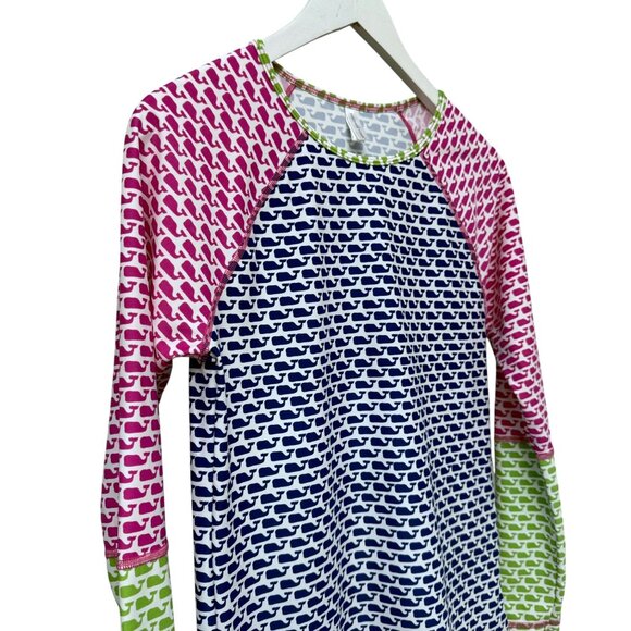 Vineyard Vines Beach Shirt Small Junior Whale Logo Rashguard Preppy Long Sleeve - Picture 8 of 8